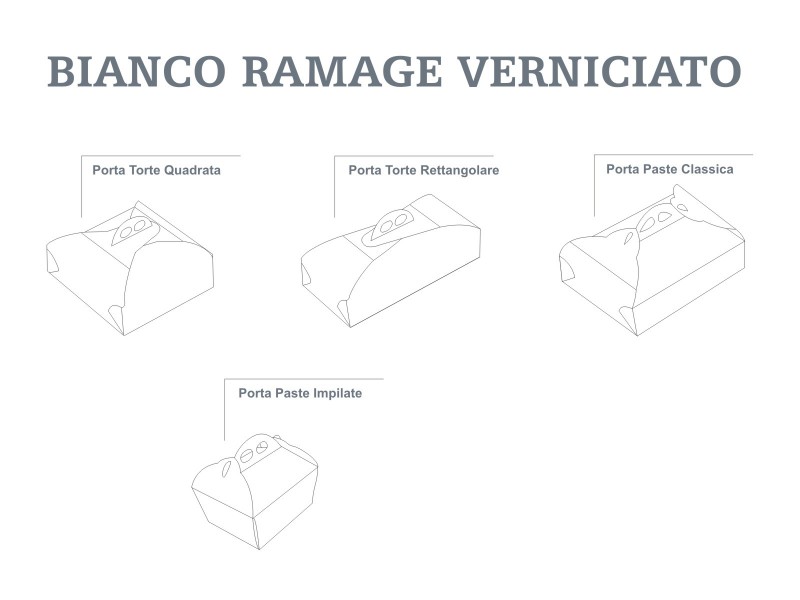 SCATOLA PORTA PASTE IN CARTONCINO BIANCO STAMPA RAMAGE